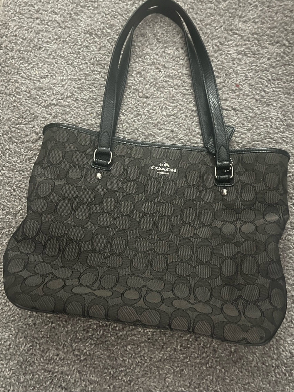 Coach Zip Top Shoulder Tote Bag.